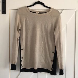Black & Cream Crew Neck Sweater